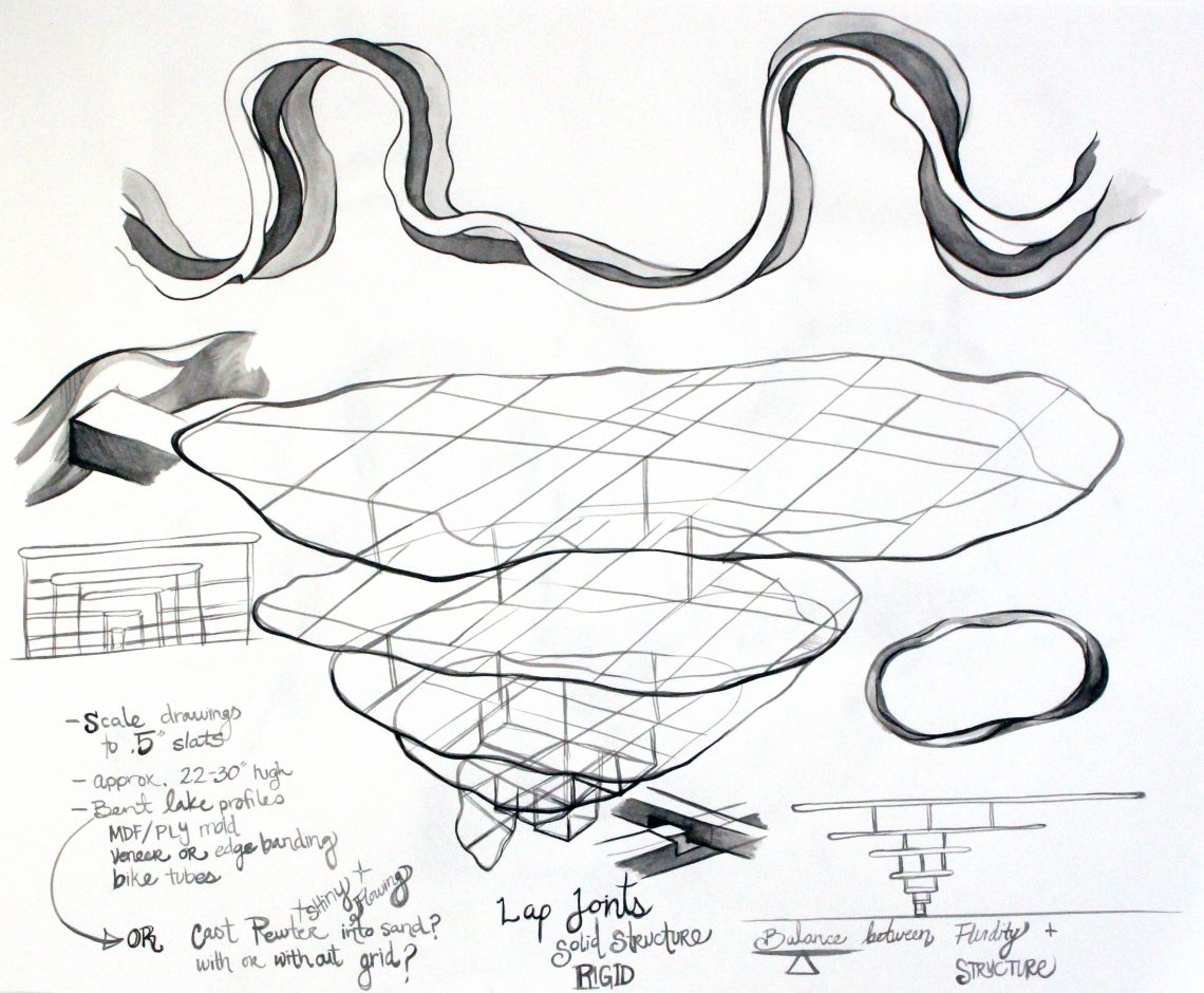 Concept sketching, ink on paper. Image courtesy Adrien Segal.