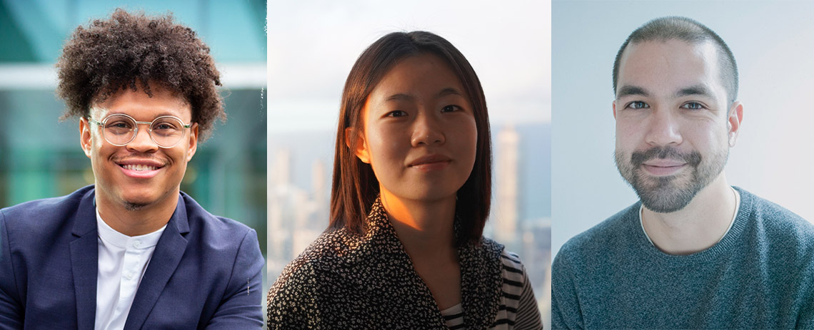 From left to right: Tommie Collins, Sze Wing Alpha Wong, Justin Bartkus