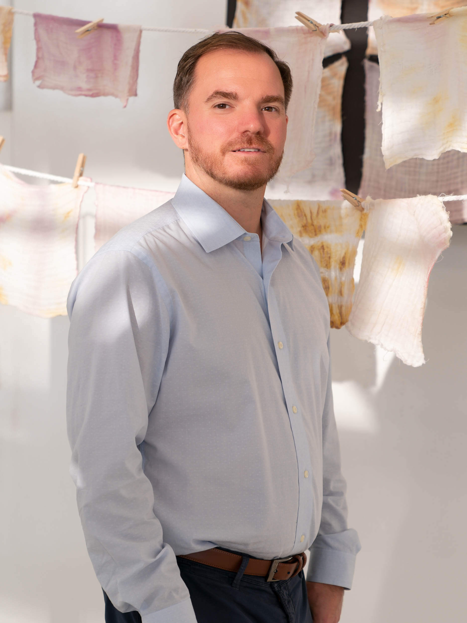 Mike Oren, a faculty member, stands in ID studio space