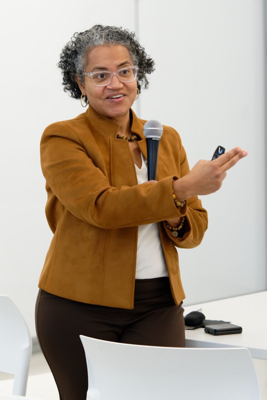 Weslynne Ashton presenting with a smile