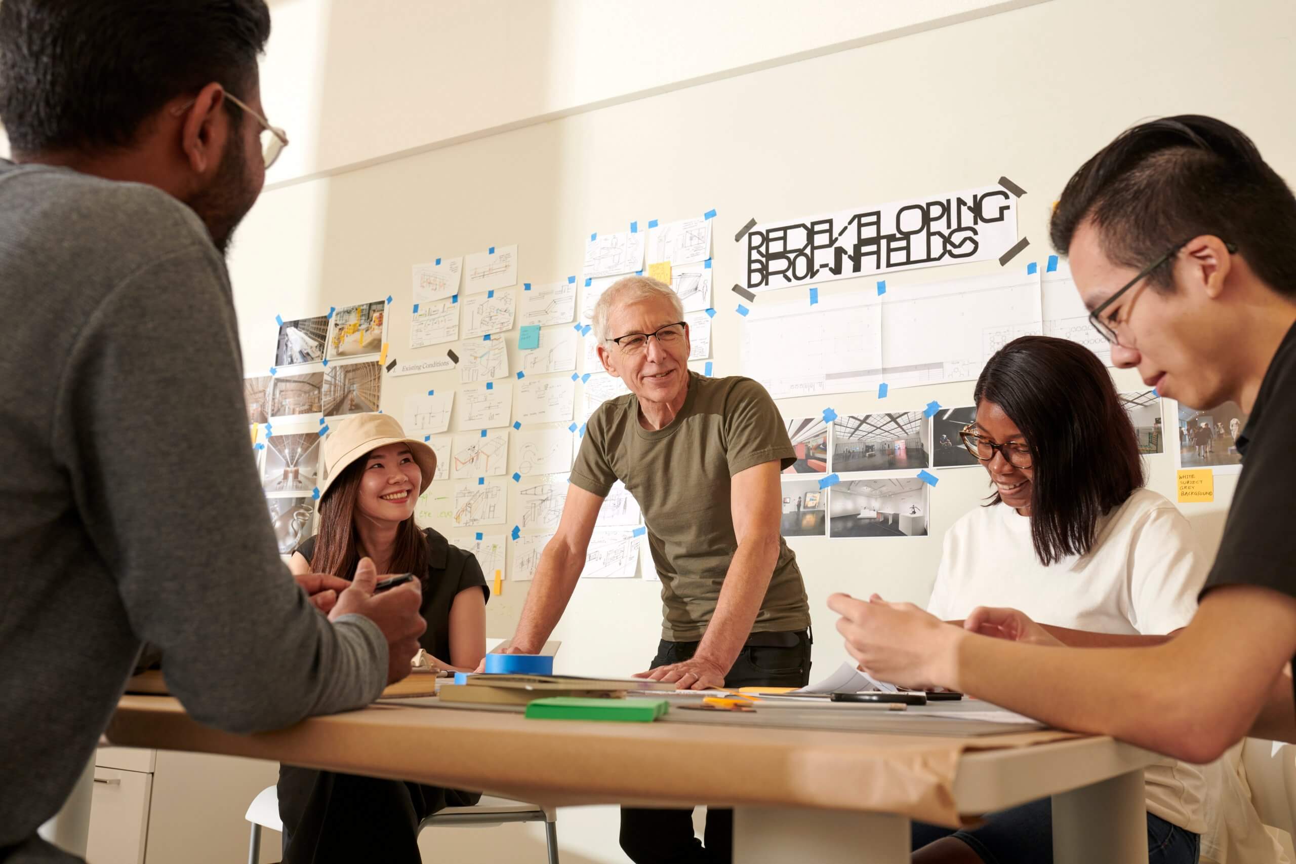 Marty Thaler and students in a workshop.
