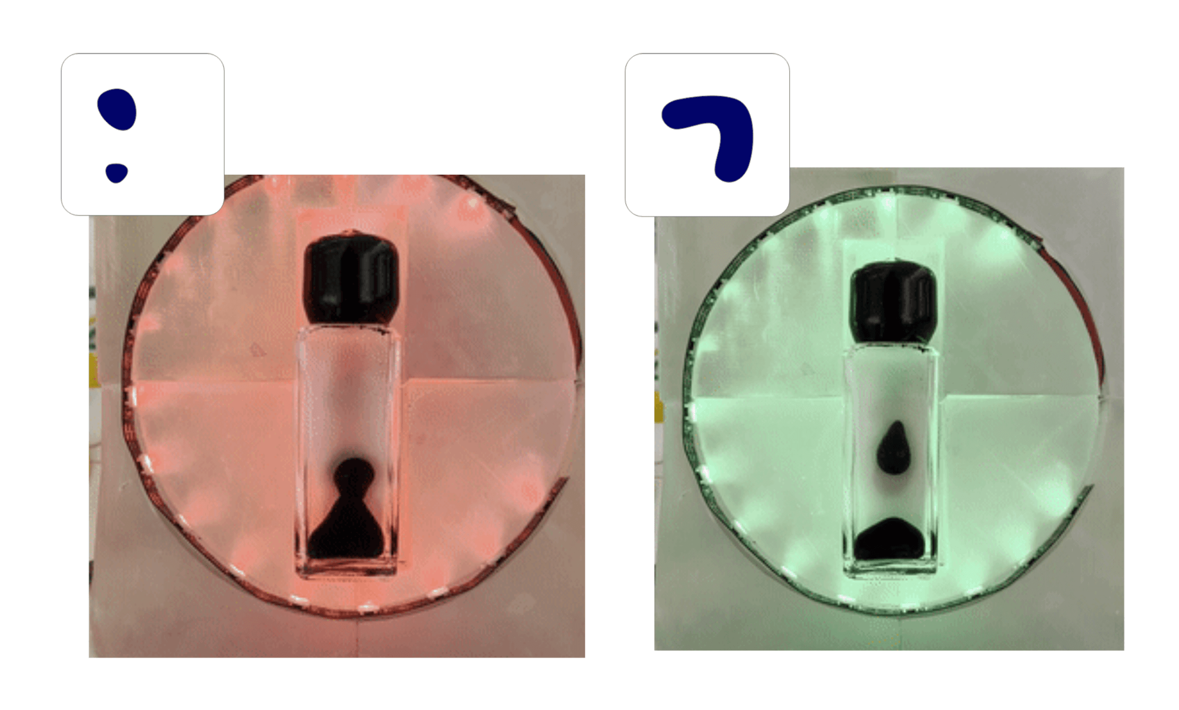 Red and green ferrofluid