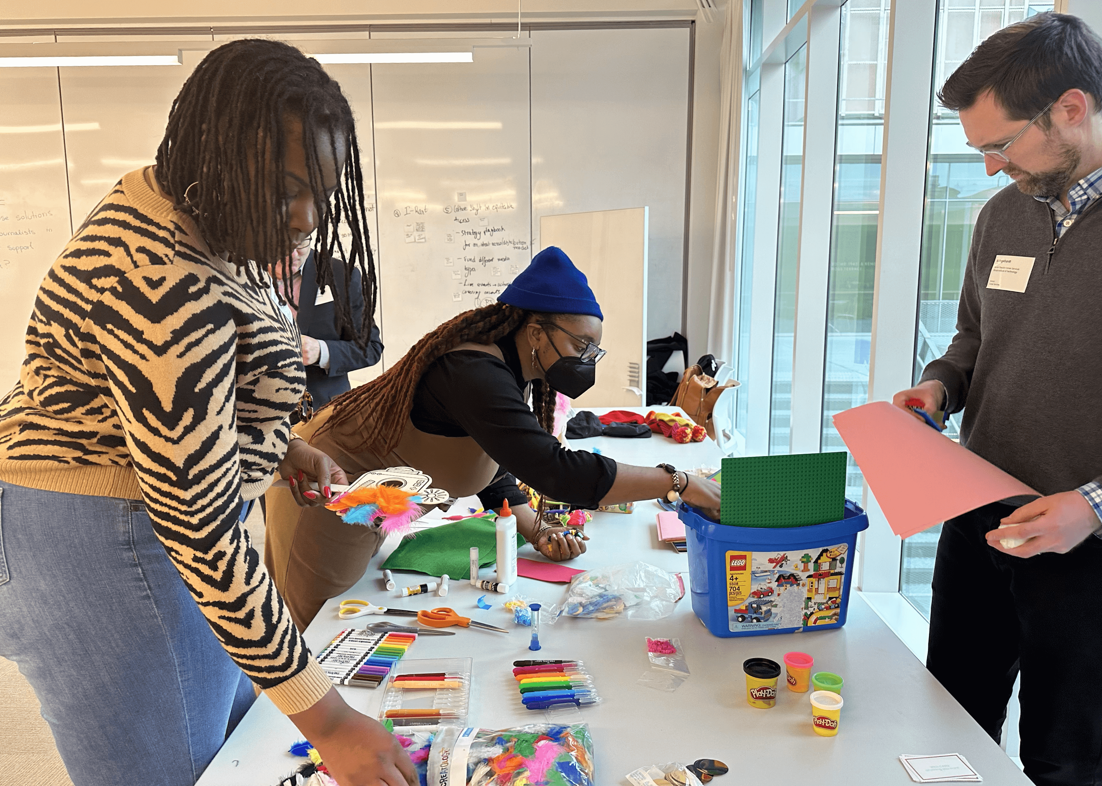 The co-design workshop included discussion and hands-on physical prototyping, including the use of Legos.