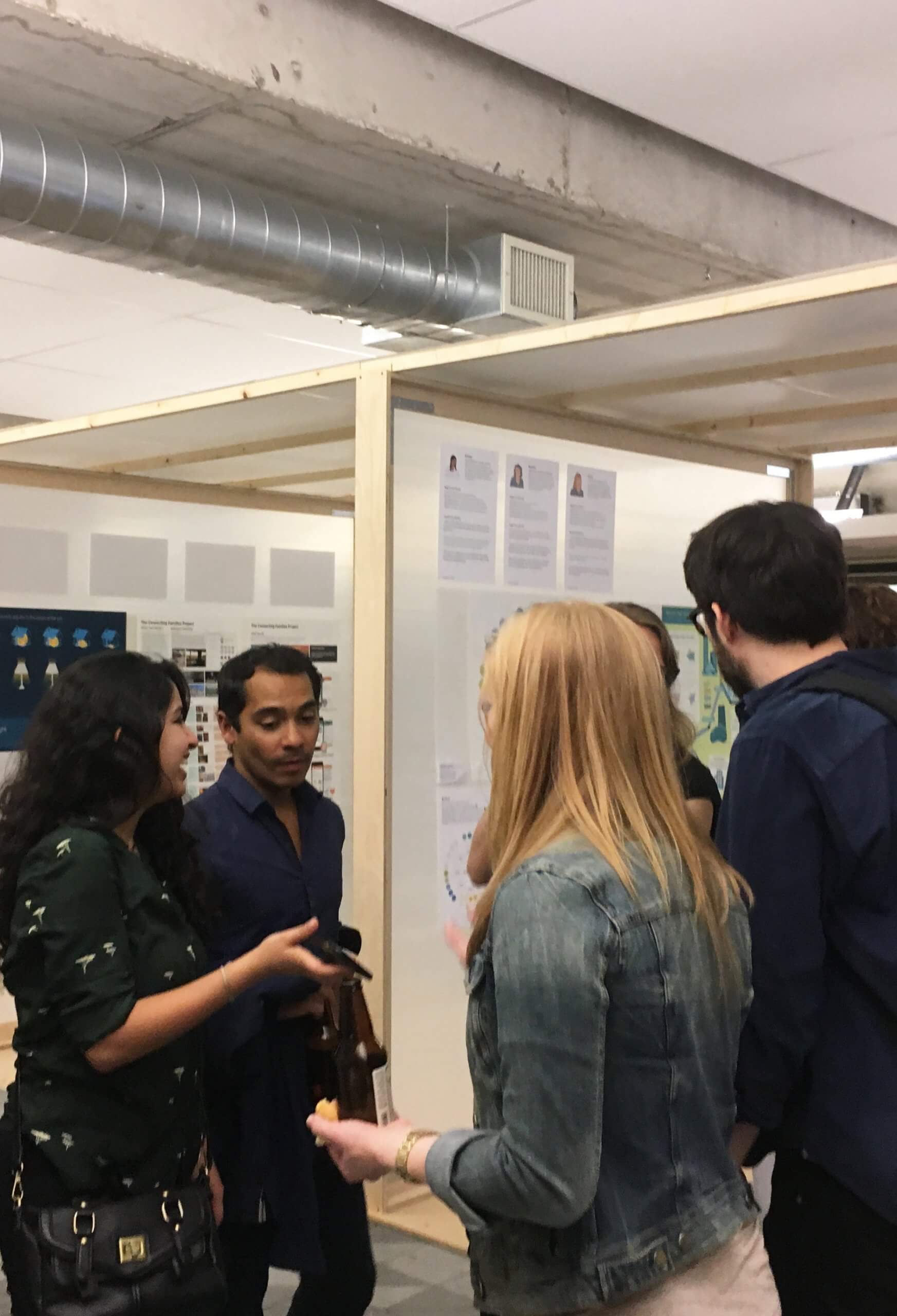 Students looking at projects